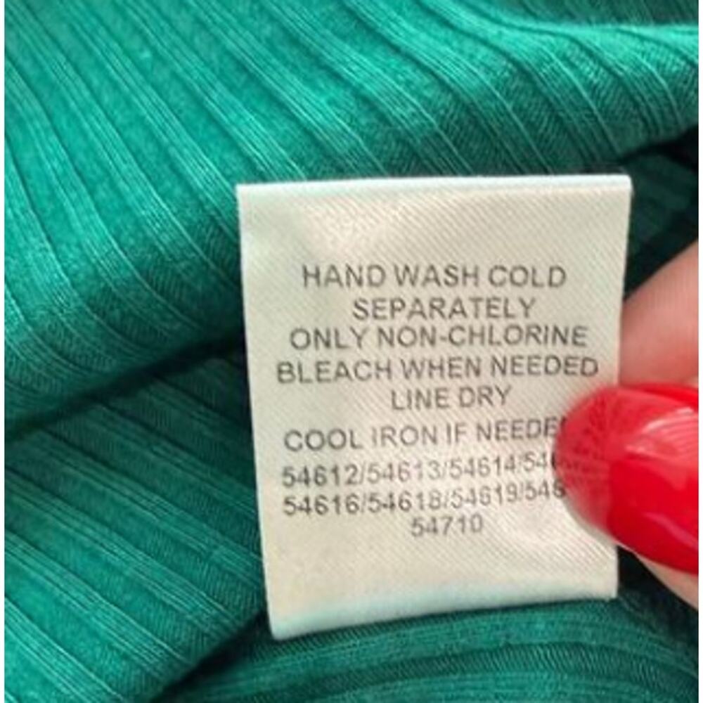 ✨ OLIVIA GREY NWOT Green Ribbed Maxi Tank Dress L Side Slit Stitch Fix 🌿 - Picture 6 of 6